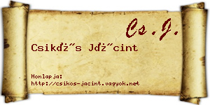 Csikós Jácint névjegykártya
